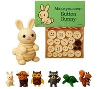Genérico DIY Button Craft Kit,Highland Cow Button Ornament,Xmas Buttons Crafts Kit,Funny Animals Three-Dimensional Ornament Kits,Beginner-Friendly Buttons Ornament Decor,Unfinished Products (Bunny)