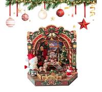 Genérico DIY Christmas Buildings, Winter Holiday Scene Assembly Table Game | Christmas Building Toys For Birthday Dorm Shop Window Bookshelf Party Mantle Bedside Home