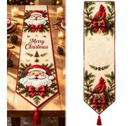 Genérico DIY Christmas Diamond Painting Table Runner Kit, Holiday Diamond Art Tablecloth Craft Set with Rhinestones, Sparkling Winter Xmas Table Decoration for Dining Rooms Home Decor