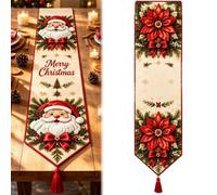 Genérico DIY Christmas Diamond Painting Table Runner Kit, Holiday Diamond Art Tablecloth Craft Set with Rhinestones, Sparkling Winter Xmas Table Decoration for Dining Rooms Home Decor