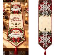 Genérico DIY Christmas Diamond Painting Table Runner Kit, Holiday Diamond Art Tablecloth Craft Set with Rhinestones, Sparkling Winter Xmas Table Decoration for Dining Rooms Home Decor