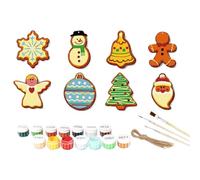 Genérico DIY Christmas Ornament Painting Kit, 8 PVC Panels, 14 Acrylic Paints, 3 Brushes, Holiday Craft Decoration Set for Tree Display, Creative Family Activity