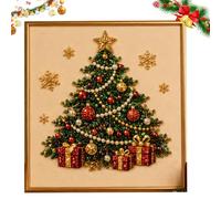 Genérico DIY Christmas Pearl Diamond Painting Art Kit with Frame, Christmas Pearl Diamond Painting Art Kit with Frame, Gemstone Diamond Dots Beads for Home Wall Decor, for Adults Beginner (#3)
