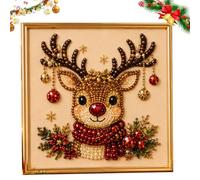 Genérico DIY Christmas Pearl Diamond Painting Art Kit with Frame, Christmas Pearl Diamond Painting Art Kit with Frame, Gemstone Diamond Dots Beads for Home Wall Decor, for Adults Beginner (#5)