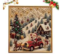 Genérico DIY Christmas Pearl Diamond Painting Art Kit with Frame, Christmas Pearl Diamond Painting Art Kit with Frame, Gemstone Diamond Dots Beads for Home Wall Decor, for Adults Beginner (#8)