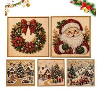 Genérico DIY Christmas Pearl Diamond Painting Art Kit with Frame, Christmas Pearl Diamond Painting Art Kit with Frame, Gemstone Diamond Dots Beads for Home Wall Decor, for Adults Beginner (#11)
