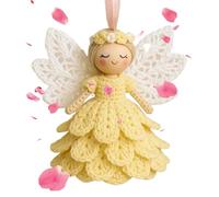 Genérico DIY Crochet Angel Ornament Kit, Unique Christmas Angels Kit for Beginners, Cute Party Handmade Holiday Crochets Decorations, with Yarn, Holiday Decoration and Home Party Decor (Yellow)