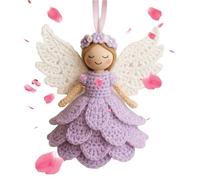 Genérico DIY Crochet Angel Ornament Kit, Unique Christmas Angels Kit for Beginners, Cute Party Handmade Holiday Crochets Decorations, with Yarn, Holiday Decoration and Home Party Decor (Purple)
