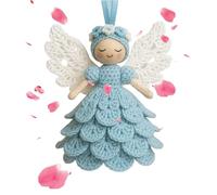 Genérico DIY Crochet Angel Ornament Kit, Unique Christmas Angels Kit for Beginners, Cute Party Handmade Holiday Crochets Decorations, with Yarn, Holiday Decoration and Home Party Decor (Blue)