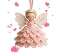 Genérico DIY Crochet Angel Ornament Kit, Unique Christmas Angels Kit for Beginners, Cute Party Handmade Holiday Crochets Decorations, with Yarn, Holiday Decoration and Home Party Decor (Pink)