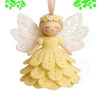 Genérico DIY Crochet Angel Ornament Kit, unique christmas angels kit for beginners,Easy Starter Craft to Create Your Own Hanging Ornaments,crochet kit for beginnerswith Yarn for Beginners (yellow)