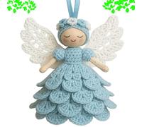 Genérico DIY Crochet Angel Ornament Kit, unique christmas angels kit for beginners,Easy Starter Craft to Create Your Own Hanging Ornaments,crochet kit for beginnerswith Yarn for Beginners (blue)