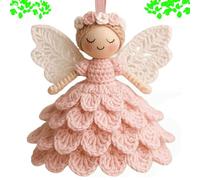Genérico DIY Crochet Angel Ornament Kit, unique christmas angels kit for beginners,Easy Starter Craft to Create Your Own Hanging Ornaments,crochet kit for beginnerswith Yarn for Beginners (pink)