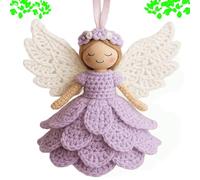 Genérico DIY Crochet Angel Ornament Kit, unique christmas angels kit for beginners,Easy Starter Craft to Create Your Own Hanging Ornaments,crochet kit for beginnerswith Yarn for Beginners (purple)