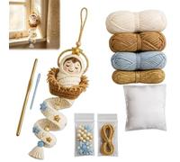 Genérico DIY Crochet Blessed Mother Spiral Hanging Ornament Kit, Beginner Friendly Christian Virgin Mary Faith Spiral Hanging Decor Craft Set with Soft Yarn,Handmade Religious Creative Gift