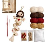Genérico DIY Crochet Blessed Mother Spiral Hanging Ornament Kit, Beginner Friendly Christian Virgin Mary Faith Spiral Hanging Decor Craft Set with Soft Yarn,Handmade Religious Creative Gift