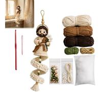 Genérico DIY Crochet Blessed Mother Spiral Hanging Ornament Kit, Beginner Friendly Christian Virgin Mary Faith Spiral Hanging Decor Craft Set with Soft Yarn,Handmade Religious Creative Gift