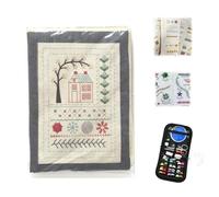Genérico DIY Floral Embroidery Book,Flower Patterns Embroidery Stitch Book with Fabric Pages, Easy to Learn Hand Sewing Craft Kit for Beginner (C)