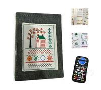 Genérico DIY Floral Embroidery Book,Flower Patterns Embroidery Stitch Book with Fabric Pages, Easy to Learn Hand Sewing Craft Kit for Beginner (B)