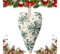 Genérico DIY Heart Shaped Hand Embroidered Xmas Ornament/Ornament Kit, Unique Creative Christmas Ornaments Embroidery Kit, Beginner Friendly Cross Stitch Craft Set with Needles,Thread