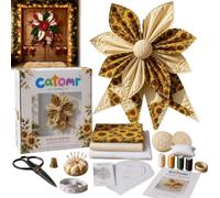 Genérico DIY Large Patchwork Bow Sewing Kit, Farmhouse Fabric Folded Flower Door Hanging Craft Set, Oversized Quilted Bow Sewing Kit, Gifts for Adults Front Wall Windows Porch