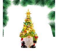 Genérico DIY Lighted Christmas GNOME Tree, 8 Inch GNOME Christmas Tree with Multicolored Lights, Faceless Old Man Ceramic Christma Trees, for Home Room Fireplace Office (1pcs)