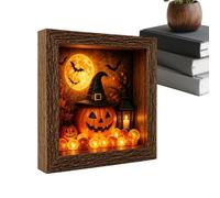 Genérico DIY Lighted Halloween Memory Box, Pumpkin Photo Frame Craft Kit