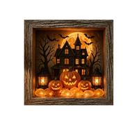 Genérico DIY Lighted Halloween Memory Box, Pumpkin Photo Frame Craft Kit