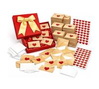 Genérico DIY Love Notes Box,Mini Blank Love Notes and Envelopes with Heart Stickers,Romantic Secret Note Cards Gifts for Valentine’s Day Boyfriend Girlfriend