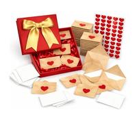 Genérico DIY Love Notes Box,Mini Blank Love Notes and Envelopes with Heart Stickers,Romantic Secret Note Cards Gifts for Valentine’s Day Boyfriend Girlfriend