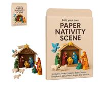 Genérico DIY Paper Nativity Scene, Christmas Nativity Set, Nativity's Sets, Sunday School & Family Christmas Activity, Easy to Fold, Creative & Educational (A)