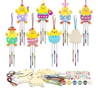 Genérico DIY Pascua infantil, decoración de Pascua, actividades de conejo y huevos, DIY Crafts pegatinas para colgar,adornos de madera de Pascua,decoraciones de animales festivos