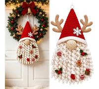 Genérico DIY Seasonal 3D Crochet Door Hanger Kit Collection, Halloween Christmas Holidays Decoration, Complete Beginners-Friendly Crochet Kits with Yarn,Filling,Accessories and Instructions