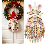 Genérico DIY Seasonal 3D Crochet Door Hanger Kit Collection, Halloween Christmas Holidays Decoration, Complete Beginners-Friendly Crochet Kits with Yarn,Filling,Accessories and Instructions