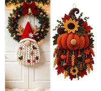 Genérico DIY Seasonal 3D Crochet Door Hanger Kit Collection, Halloween Christmas Holidays Decoration, Complete Beginners-Friendly Crochet Kits with Yarn,Filling,Accessories and Instructions