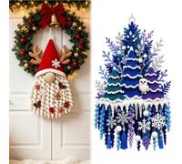 Genérico DIY Seasonal 3D Crochet Door Hanger Kit Collection, Halloween Christmas Holidays Decorations, Complete Beginner-Friendly Crochet Kit with Yarn,Filling,Accessories and Instructions
