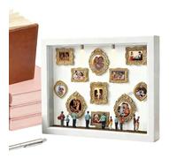 Generico DIY Silhouette Box - Shadow Box Frame Kit With Lights, Miniature People Figures And Lights, 11 Pieces Miniature Picture Frame With 8 Figurines - For Tabletop Valentine's Day Wedding