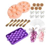 Genérico DIY Soap Making Kit - 300g DIY Grape And Flower Candle Molds | Silicone Grape Molds With Ropes, Bows, Labels Soap Maker Kit | For Adults Women Men Girls Boys Dad Mother Home Birthday