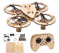 Genérico DIY Wooden Building Blocks Flying,DIY Wooden Drone Model Assembled Kit,Remote Control Aircraft Training Mini Creative Quadcopter,Creative Aircraft Models for Kids and Adults