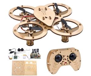 Genérico DIY Wooden Building Blocks Flying,DIY Wooden Drone Model Assembled Kit,Remote Control Aircraft Training Mini Creative Quadcopter,Creative Aircraft Models for Kids and Adults