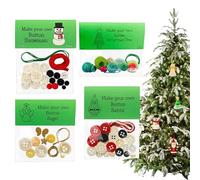 Genérico DIYs Christmas Button Ornament Making Set | DIYs Christmas Pendant Making Set,4Pcs Craft Buttons Kit With Snowman/Santa/Angel, Fun Activity For All Ages