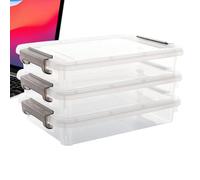 Genérico Document Box - Stackable Waterproof Storage for Filing | 3 Pieces Clear Bin with Home Apartment Dorm Stationery Supplies, Passport ID Paper Letter Toys Tools Organizer, Easy Access Design