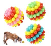 Genérico Dog Ball Toys - 2.95x2.95x2.95 Inches Interactive Teething Balls for Medium Small Large Breed Puppies, Enrichment Play for Exercise Training with Fetch Games, Indoor Outdoor Pet Supplies