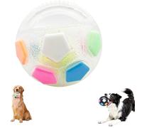 Genérico Dog Ball with Handle, The Mellow Dog Calming Ball, Pet Football Shape Toy, Rubber, Chew Toys, with Squeaker, Floating Toss and Fetch Toy For Small Medium Large Dogs (White*1pcs)