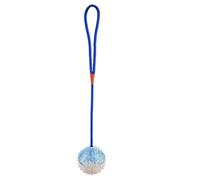 Genérico Dog Ball with Rope, Bite Resistant Pet Interactive Ball with Rope, 2.36x2.36 Inches Chew Toy Training, Yellow and White Squeaky Launchers for Aggressive Chewers & Puppies, Rubber