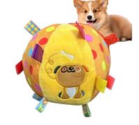 Genérico Dog Ball with Straps - 16x16x16cm Plush Squeaky Chew Toy, Soft Interactive Puppy Training Ball | Durable Teething Toy For Fetch Play Exercise Indoor Outdoor Travel Beach Park Use