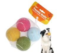 Genérico Dog Balls Aggressive Chewers, Tennis Chew Toys, Interactive Squeaky Large Breed Pets, Puppy Fetch Ball for Training, Teething, Playtime Backyard, Park, Indoors, 2.52 Inches