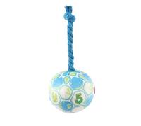 Genérico Dog Balls, Outdoor Toys, Soft Elastic Toy, Colorful Cotton Rope, Giggle Ball, Large Size, Indoor and Outdoor, Ideal for Home, Birthday, Interactive Fun, Yellow/Blue