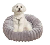 Genérico Dog Bed - 15 Inch Plush Pet Bed for Restful Sleep, Soft Furry Cushion with Anti-Slip Base Function, Round Cat Couch for Indoor Cats Dogs Puppies, Beige, Machine Washable