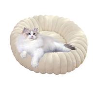 Genérico Dog Bed - 15 Inch Plush Pet Bed for Restful Sleep, Soft Furry Cushion with Anti-Slip Base Function, Round Cat Couch for Indoor Cats Dogs Puppies, Beige, Machine Washable
